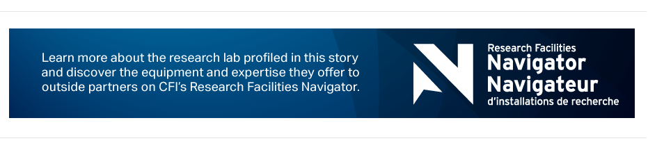 A blue banner with the Research Facility Navigator white logo on the right and a white text on the left promoting the inclusion of this story's research initiative in the Navigator's website.