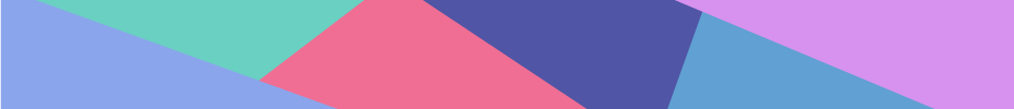 Bannière avec un fond multicolore segmenté.