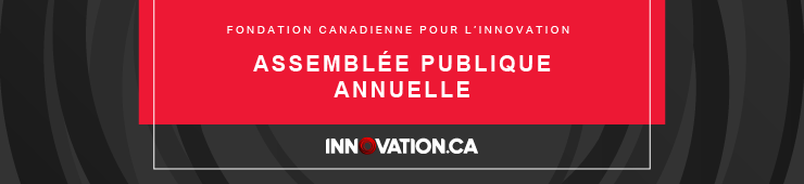 Bannière rouge sur fond noir annonçant une assemblée publique annuelle.