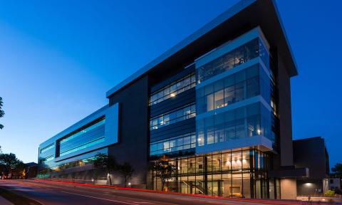 Exterior view of a research facility