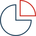 A pie chart icon