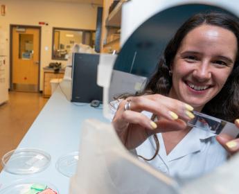 Researcher at work in a lab