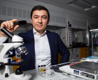 Researcher at work in a lab