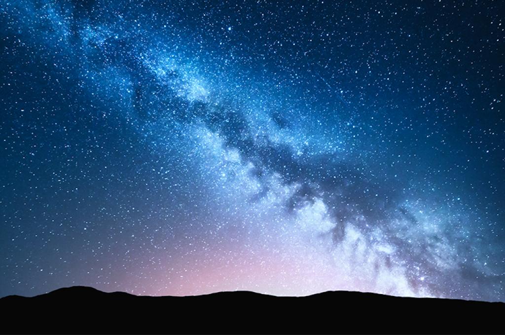 A dark blue starry sky