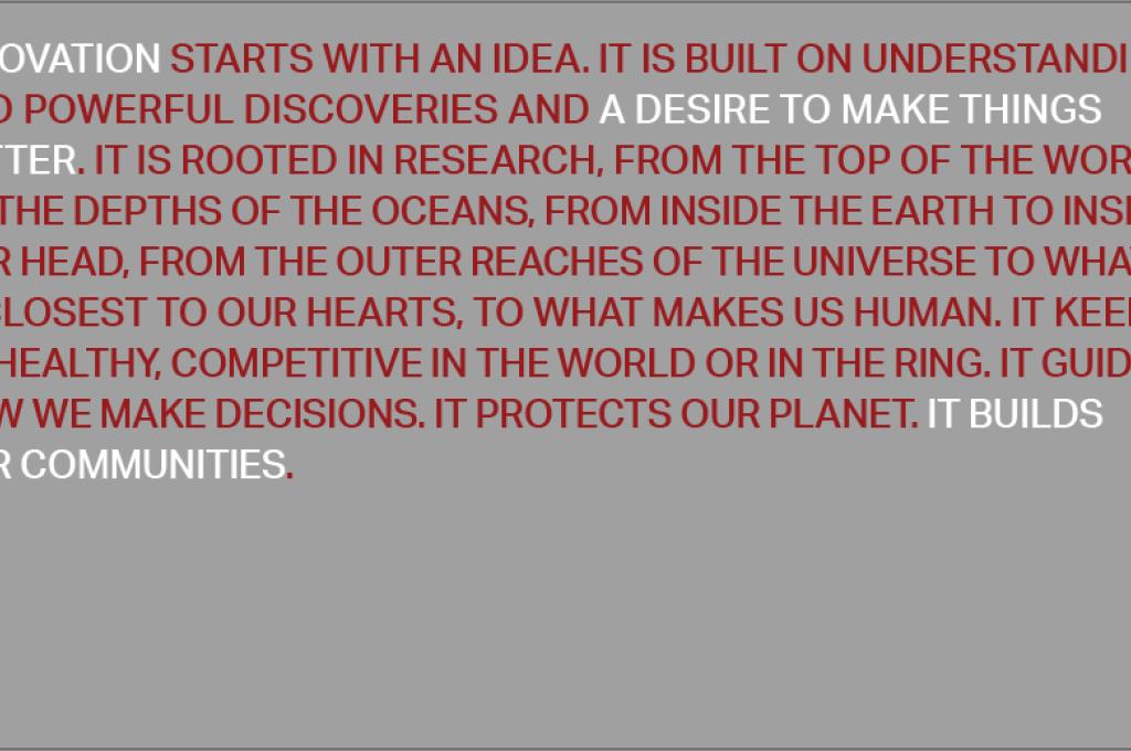 Texte rouge et blanc sur fond gris.