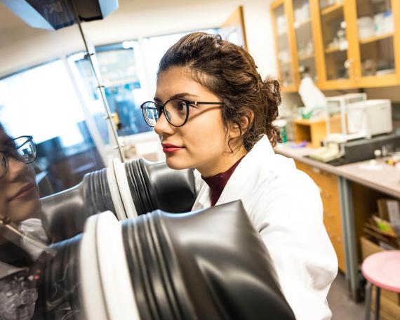 Researcher at work in a lab